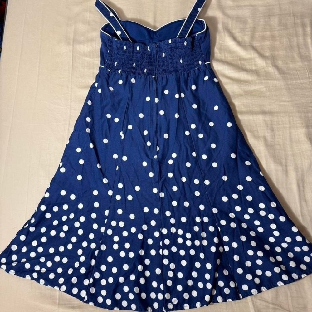 Madison Leigh navy blue polka dot dress - Picture 3 of 6